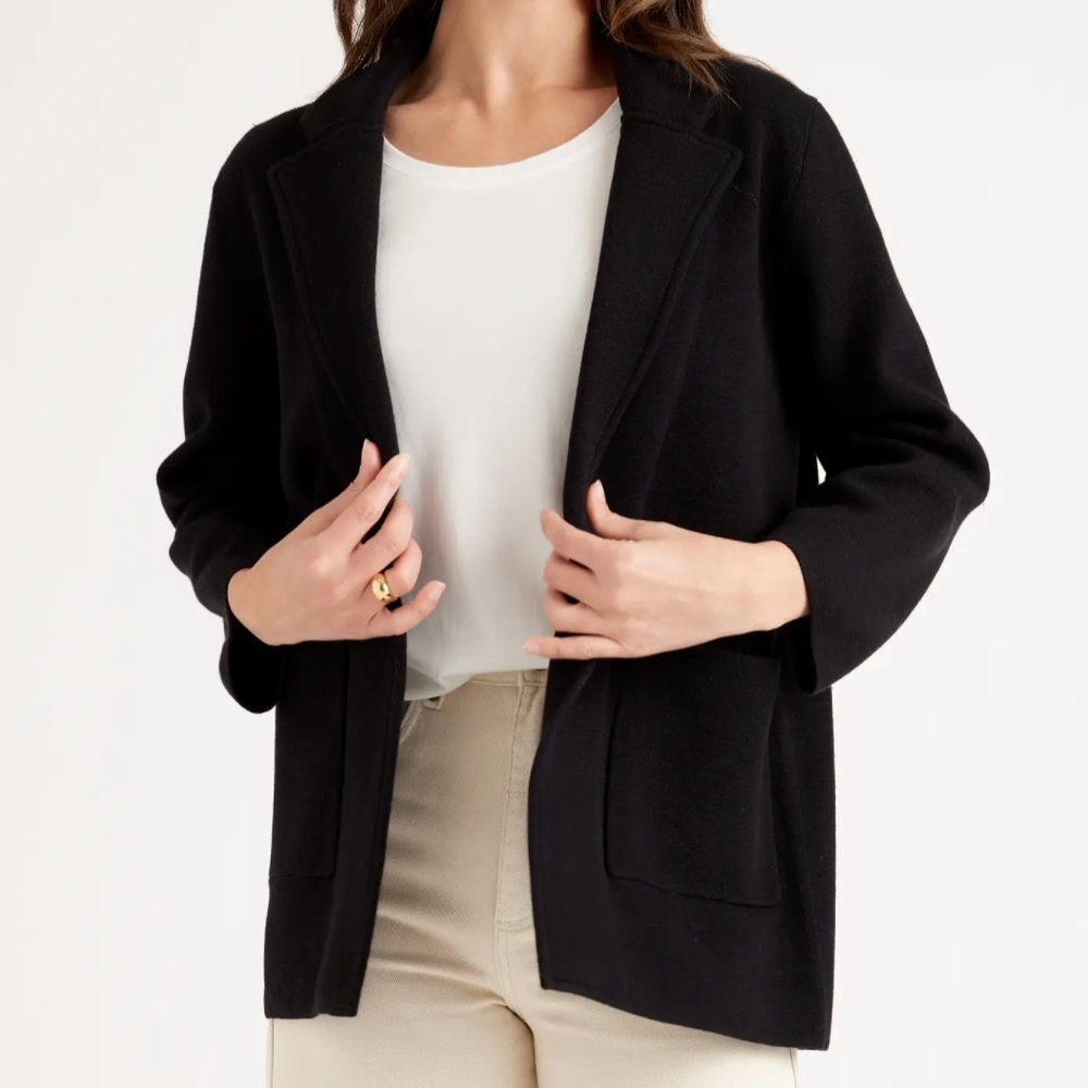 Quince 100% Organic Cotton Knit Blazer NWT